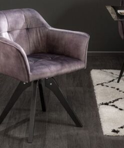 LuxD 24114 Dizajnová otočná stolička Giuliana tmavosivý zamat