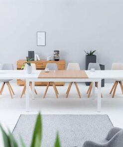 LuxD Jedálenský stôl Gama 180-420 cm / biela-dub