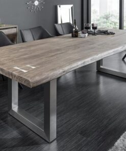 LuxD Dizajnový jedálenský stôl Massive Artwork 240 cm sivá akácia