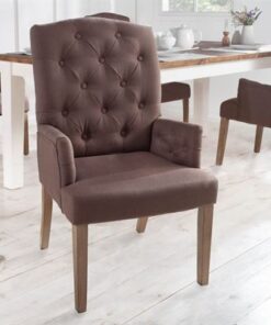 LuxD 23780 Dizajnová stolička s podrúčkami Queen hnedá