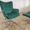 LuxD 21751 Dizajnová otočná stolička Joe - zelený zamat