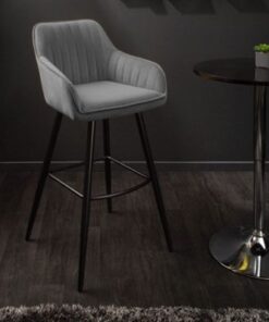 LuxD Dizajnová barová stolička Esmeralda sivý zamat