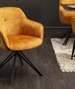 LuxD 23866 Dizajnová stolička Natasha horčicový zamat