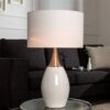 LuxD 18131 Stolná lampa Aaria 60 cm biela