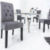 LuxD 20619 Dizajnová stolička Clemente s podhlavníkom sivá