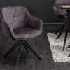 LuxD 23863 Dizajnová stolička Natasha tmavosivý zamat