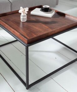 LuxD Dizajnový konferenčný stolík s táckou Factor 60 cm mokka buk  - RP