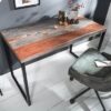 LuxD Dizajnový písací stôl Factor 118 cm sheesham dymový