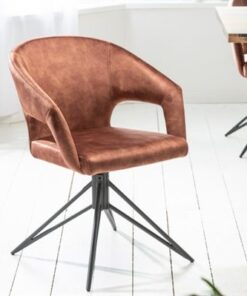LuxD 24193 Dizajnová otočná stolička Age hnedý zamat