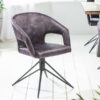 LuxD 24196 Dizajnová otočná stolička Age sivý zamat