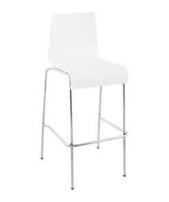 DesignS Moderná barová stolička Aiden biela