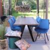 Norddan 21856 Dizajnová stolička Brinley modrý zamat