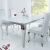 LuxD Jedálenský stôl Rococo 180 cm biela / strieborná