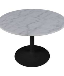 Dkton Okrúhly jedálenský stôl Night 110 cm Guangxi biely mramor