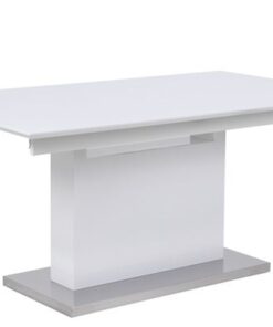 Dkton Biely rozkladací jedálenský stôl Nik HG 160/220 cm