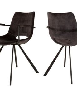 Catalent 21568 Dizajnová stolička Izabella s opierkami /velúr antracitová