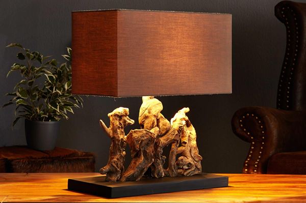 LuxD 17115 Stolná lampa z naplaveného dreva NATURE