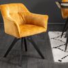 LuxD 24112 Dizajnová otočná stolička Giuliana horčicový zamat