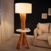 LuxD 24210 Stojanová lampa Kash 153 cm náplavové drevo Stojanové svietidlo