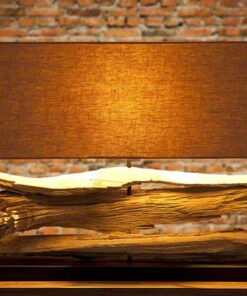 LuxD 17135 Stolná lampa z naplaveného dreva Lake béžová