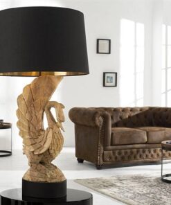 LuxD 18310 Exkluzívna stolná lampa labuť z agátového dreva