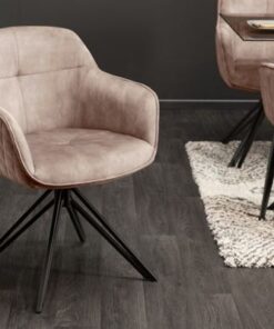 LuxD 23867 Dizajnová stolička Natasha béžovosivý zamat