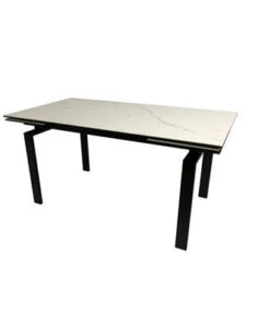 Dkton Jedálenský stôl rozkladací Neema 160/240 cm biele sklo