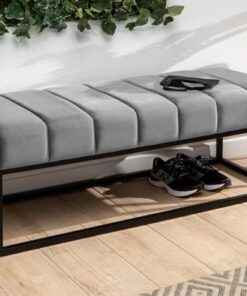 LuxD Dizajnová lavica Halle 110 cm zamat - striebornosivá