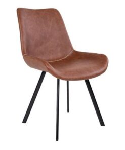Norddan 21859 Dizajnová stolička Brinley hnedá koženka