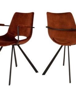 Catalent 21569 Dizajnová stolička Izabella s opierkami /velúr medená