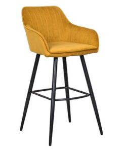 LuxD Dizajnová barová stolička Esmeralda horčicový zamat