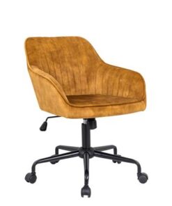 LuxD Dizajnová kancelárska stolička Esmeralda horčicový zamat