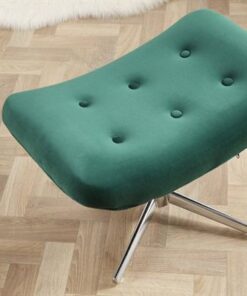 LuxD Dizajnová otočná taburetka Joe - zelený zamat