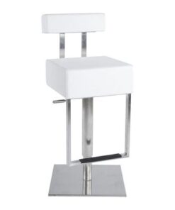 DesignS Moderná barová stolička James biela