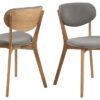 Dkton 24799 Dizajnová stolička Aidyn sivá - prírodná