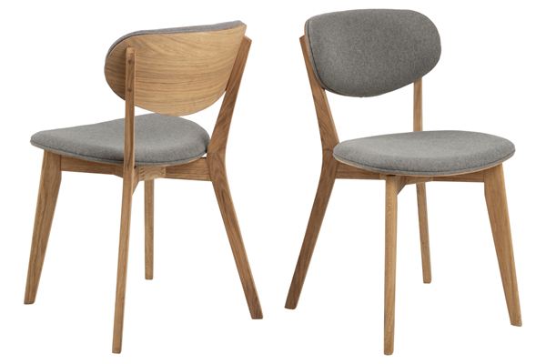 Dkton 24799 Dizajnová stolička Aidyn sivá - prírodná