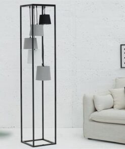 LuxD 20281 Dizajnová stojanová lampa Shadow II čierno-sivá Stojanové svietidlo