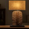 LuxD 24285 Dizajnová stolná lampa Lance 63 cm hnedá - longan