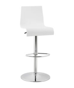 DesignS Moderná barová stolička Cameron biela