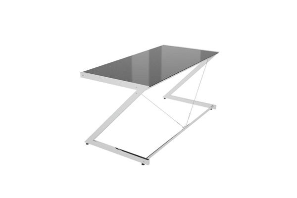 Meble PL Dizajnový stôl Prest chrómovaný čierna