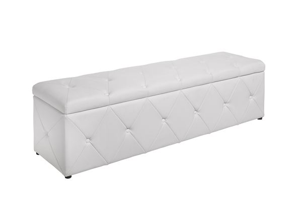 LuxD Dizajnová lavica Spectacular 140 cm biela koženka