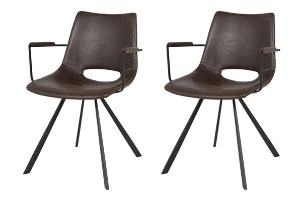 Catalent 19873 Dizajnová stolička Izabella s opierkami / tmavo hnedá