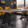 LuxD Jedálenský stôl Massive Industrial 220cm sivá akácia