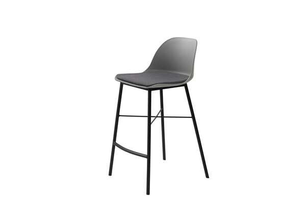 Furniria Dizajnová barová stolička Jeffery sivá