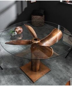 LuxD Dizajnový jedálenský stôl Propeller 94 cm medený
