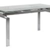 Dkton Dizajnový jedálenský stôl Neema 160-240 cm sklo - chróm