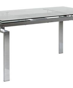 Dkton Dizajnový jedálenský stôl Neema 160-240 cm sklo - chróm