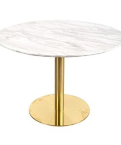 Norddan Okrúhly jedálenský stôl Kane 110 cm imitácia mramoru / mosadz