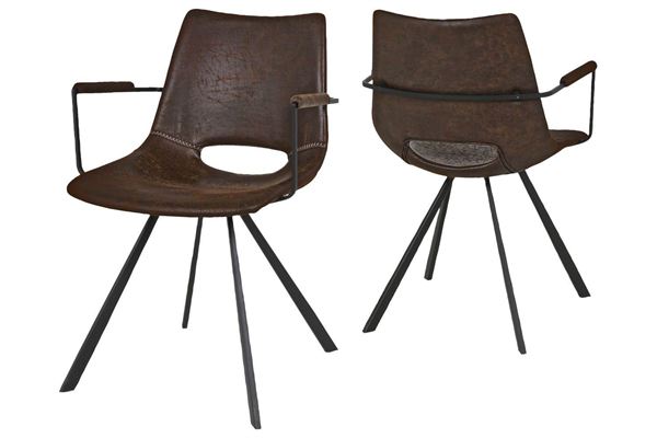 Catalent 19872 Dizajnová stolička Izabella s opierkami / hnedá